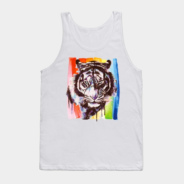 Tiger Art - Gay Pride - Rainbow - Watercolors Tank Top by BabyYodaSticker